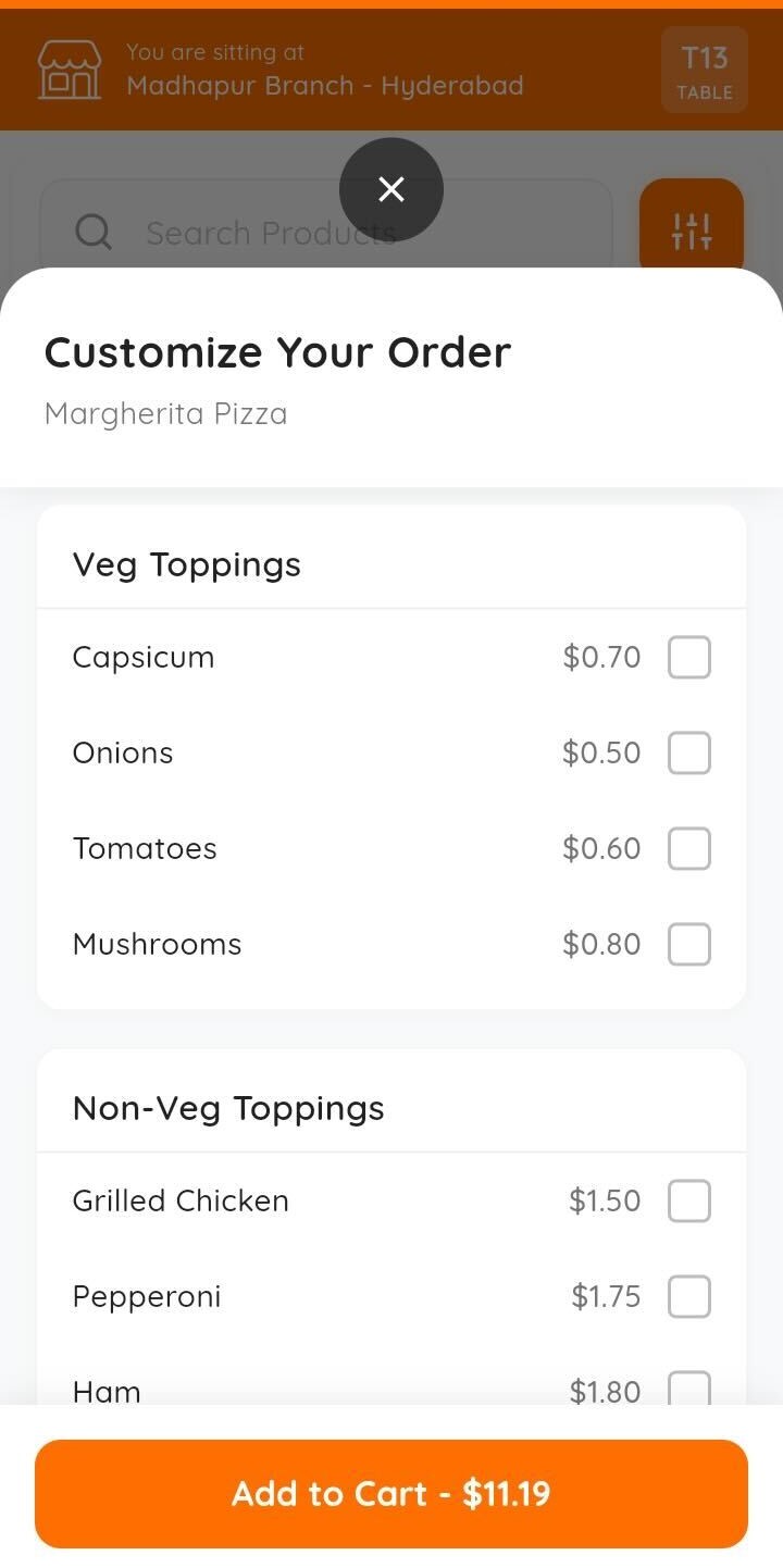 Order Customization